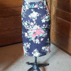 Floral pencil skirt